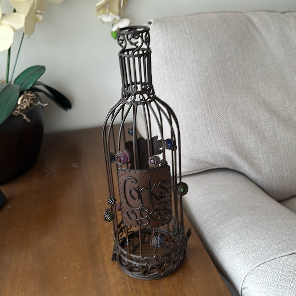 Epic cork cage wine bottle